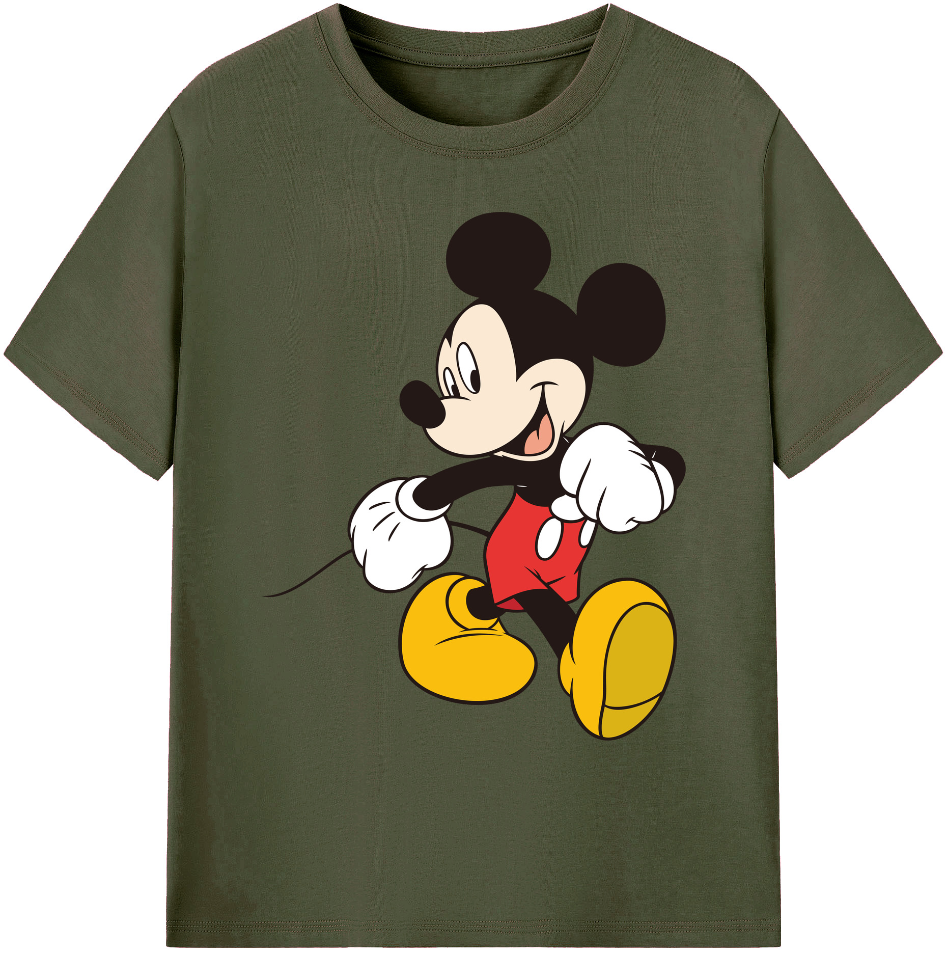 ミッキーマウス Mickey Mouse 綿100％ メンズ半袖Tシャツ｜肌触りやわらか＆通気性